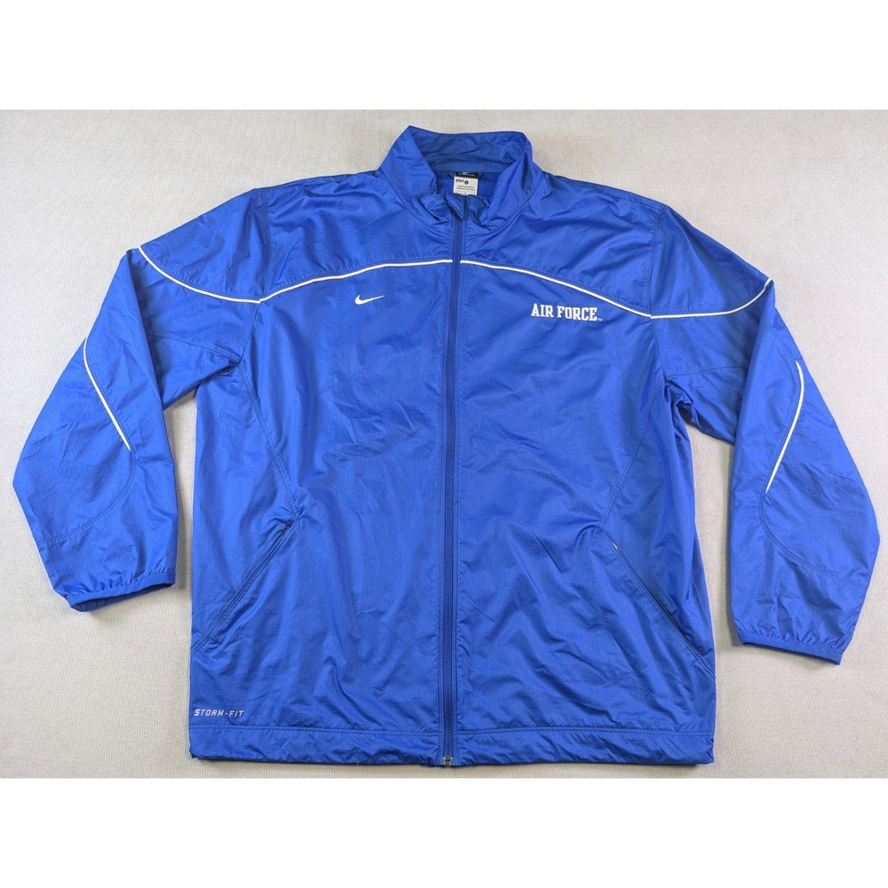 Air Force Falcons Jacket Mens Large Blue Nike Windbreaker Football Full Zip